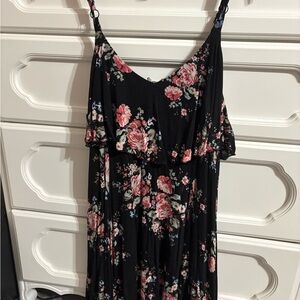 Torrid Pink and Red Maxi Sundress with Spaghetti Straps